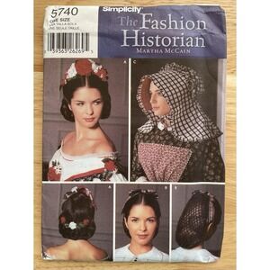 Simplicity Sewing Pattern 5740 One Size Hat Bonnet Martha McCain Costume Theater